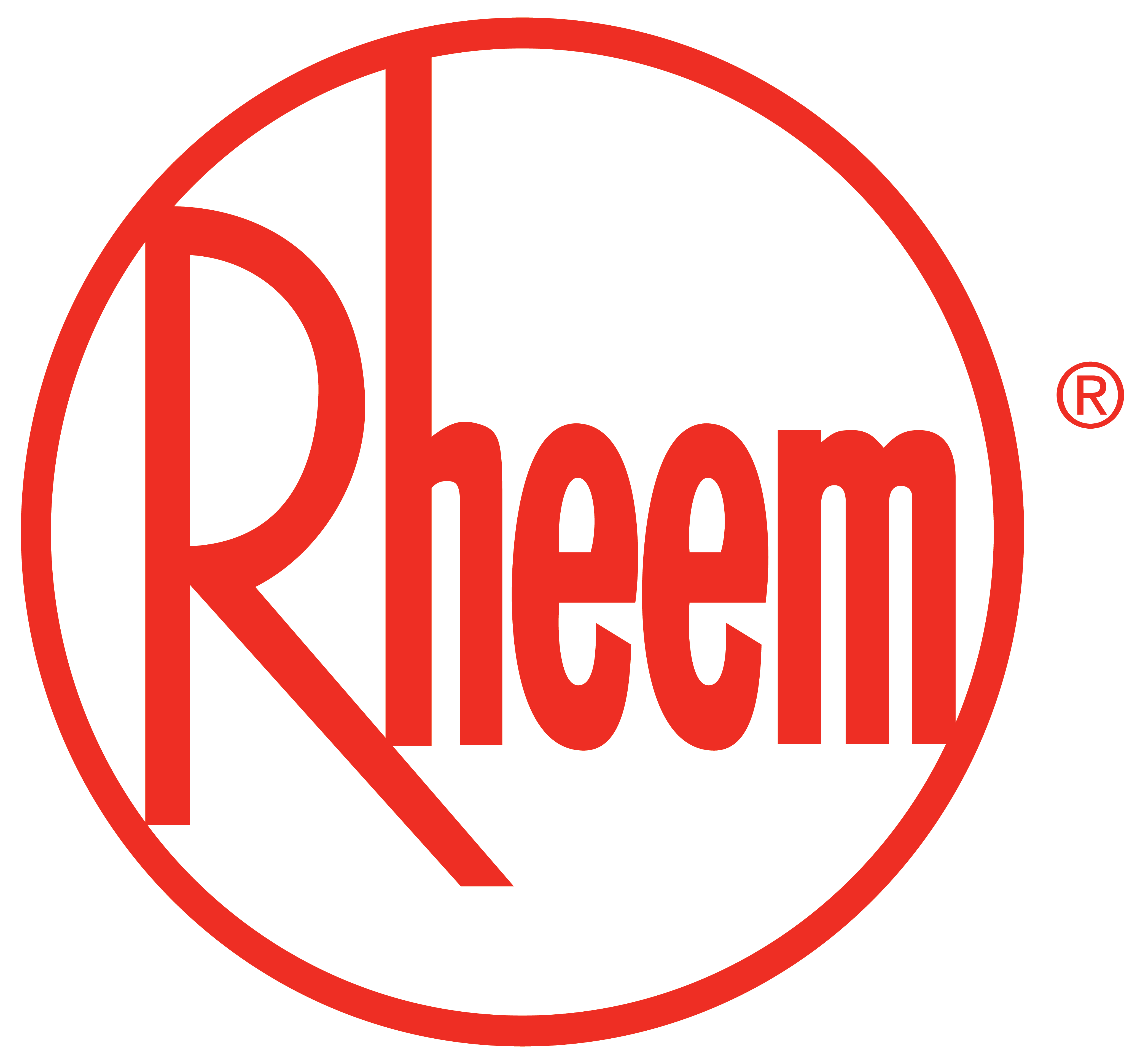 Rheem® Logo with white transparent background